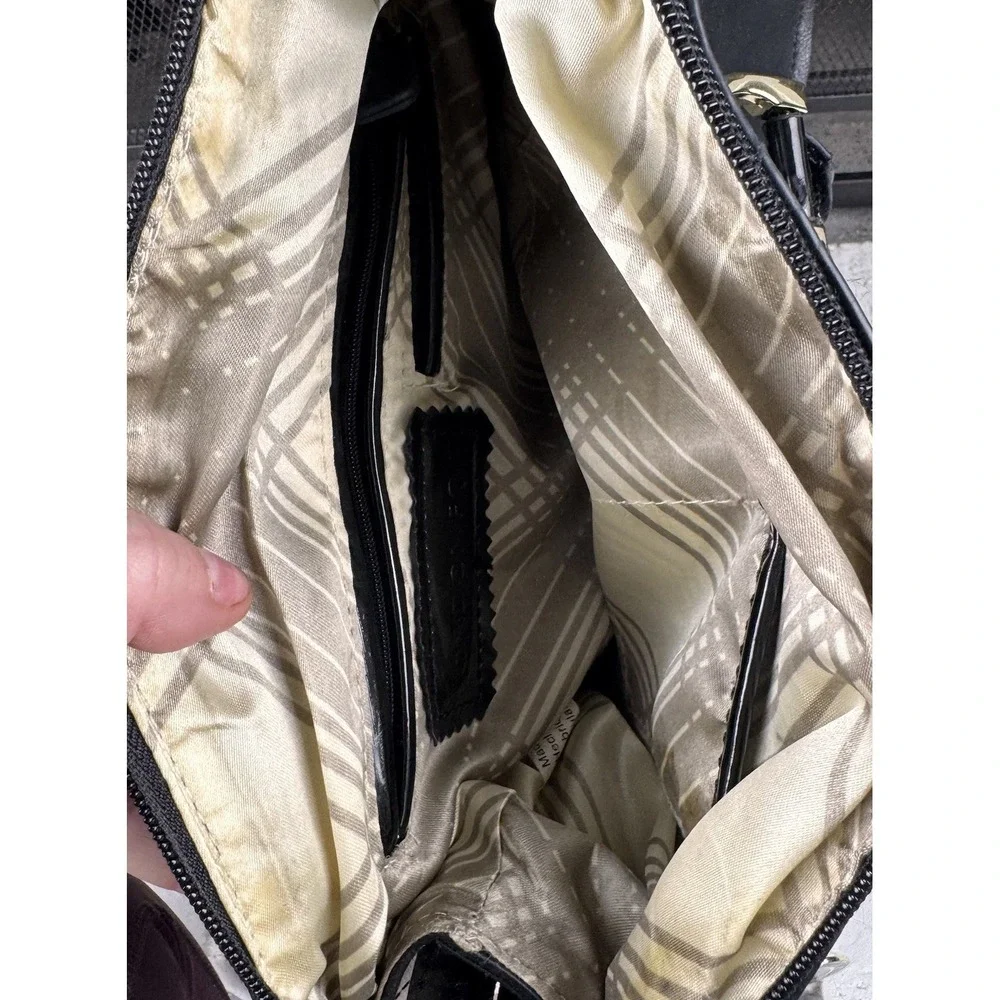London Fog Black And‎ Beige Purse Double Handle Handbag